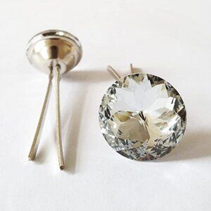21 Crystal Glass Prong Buttons Decoration Tacks